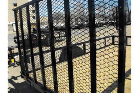 New Utility Trailer 77 X 12 Pipe Rail Top Rear Spring Assisted Gate