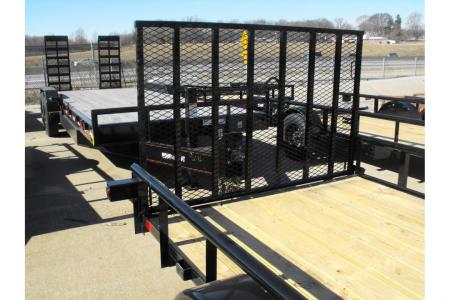 New Utility Trailer 77 X 12 Pipe Rail Top Rear Spring Assisted Gate
