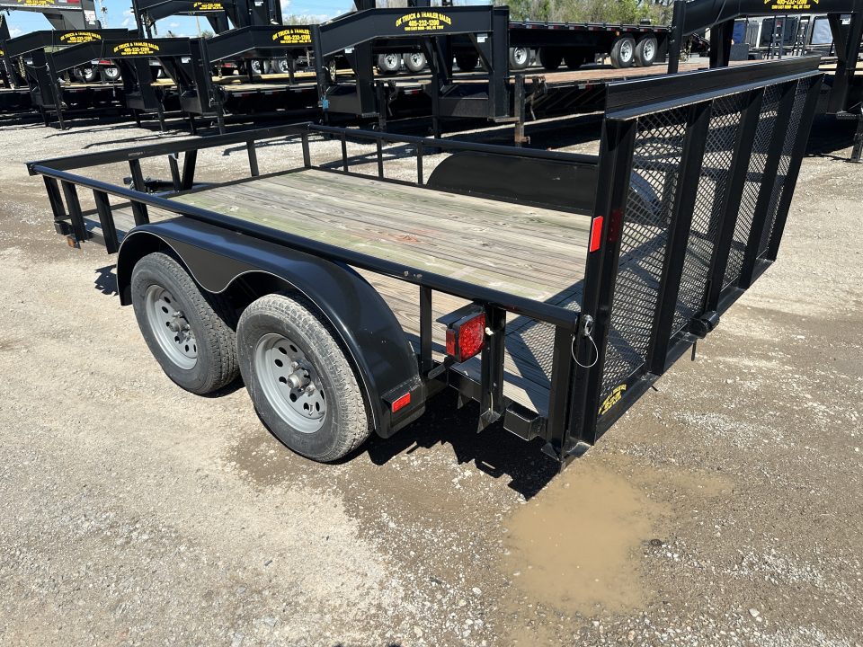 New 2025 Road Boss 83"x12' Bumper Pull w/3' Gate, Dove & Pipe Top rail Utility Trailer