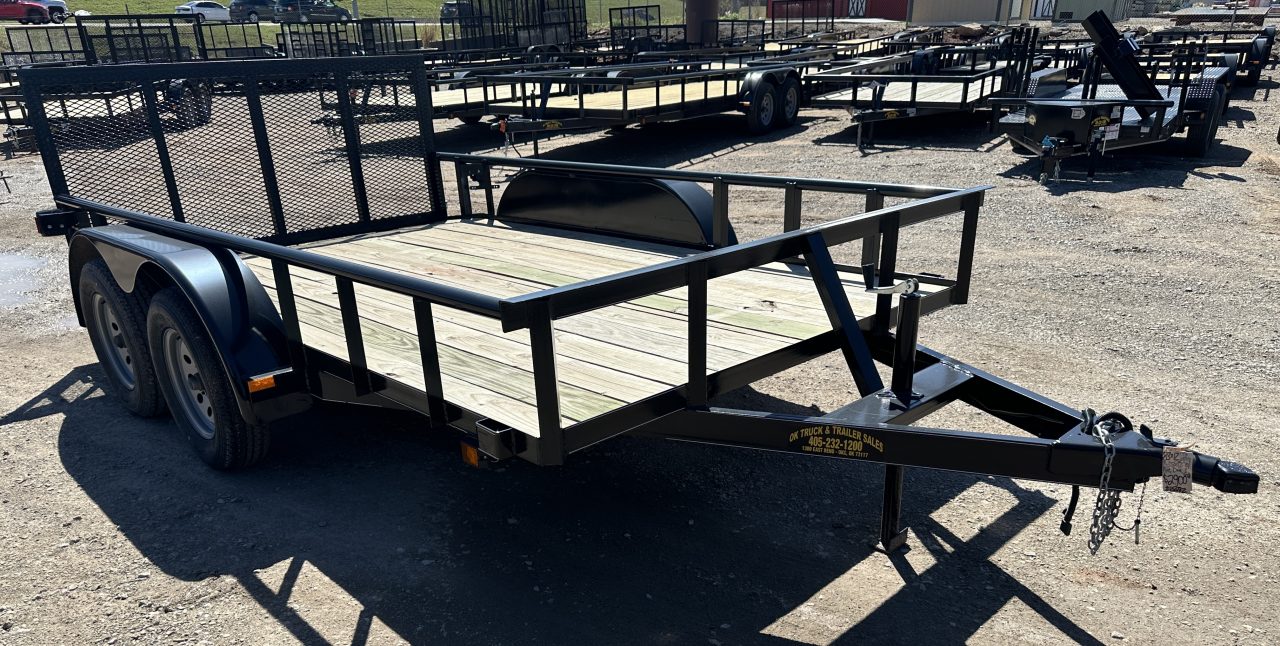 New 2025 Road Boss 83"x12' Bumper Pull w/3' Gate, Dove & Pipe Top rail Utility Trailer