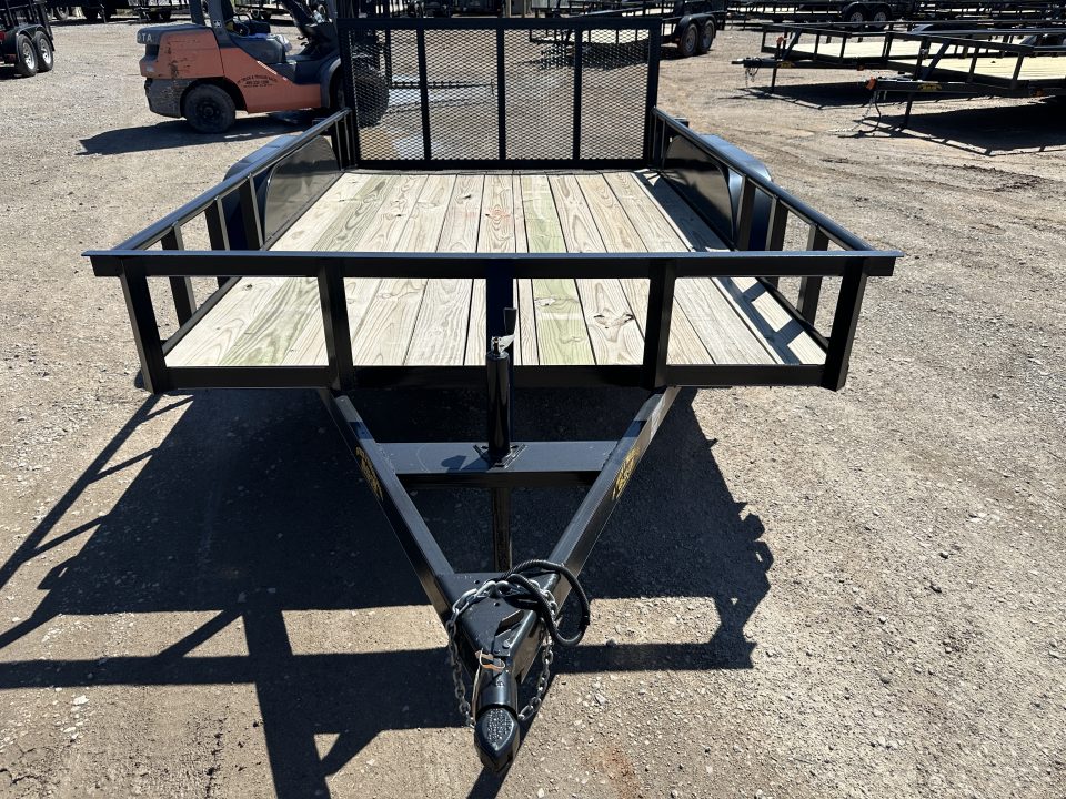 New 2025 Road Boss 83"x12' Bumper Pull w/3' Gate, Dove & Pipe Top rail Utility Trailer