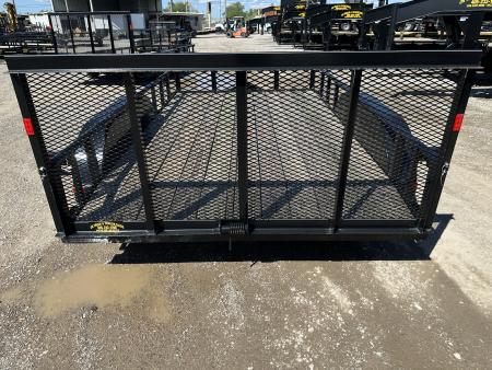 New 2025 Road Boss 83"x12' Bumper Pull w/3' Gate, Dove & Pipe Top rail Utility Trailer