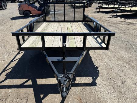 New 2025 Road Boss 83"x12' Bumper Pull w/3' Gate, Dove & Pipe Top rail Utility Trailer