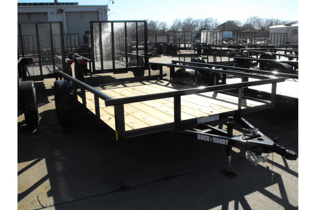 New Utility Trailer 83 X 12 2' Dove Tail Pipe Rail Top Rear Spring Assisted Gate