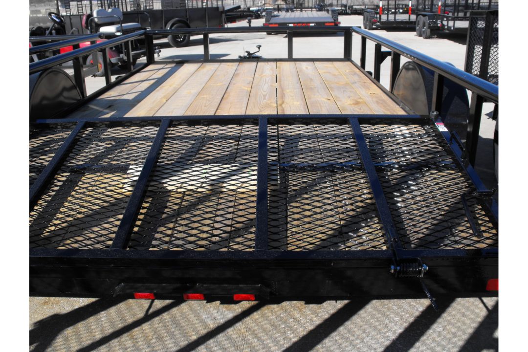 New Utility Trailer 83 X 12 2' Dove Tail Pipe Rail Top Rear Spring Assisted Gate