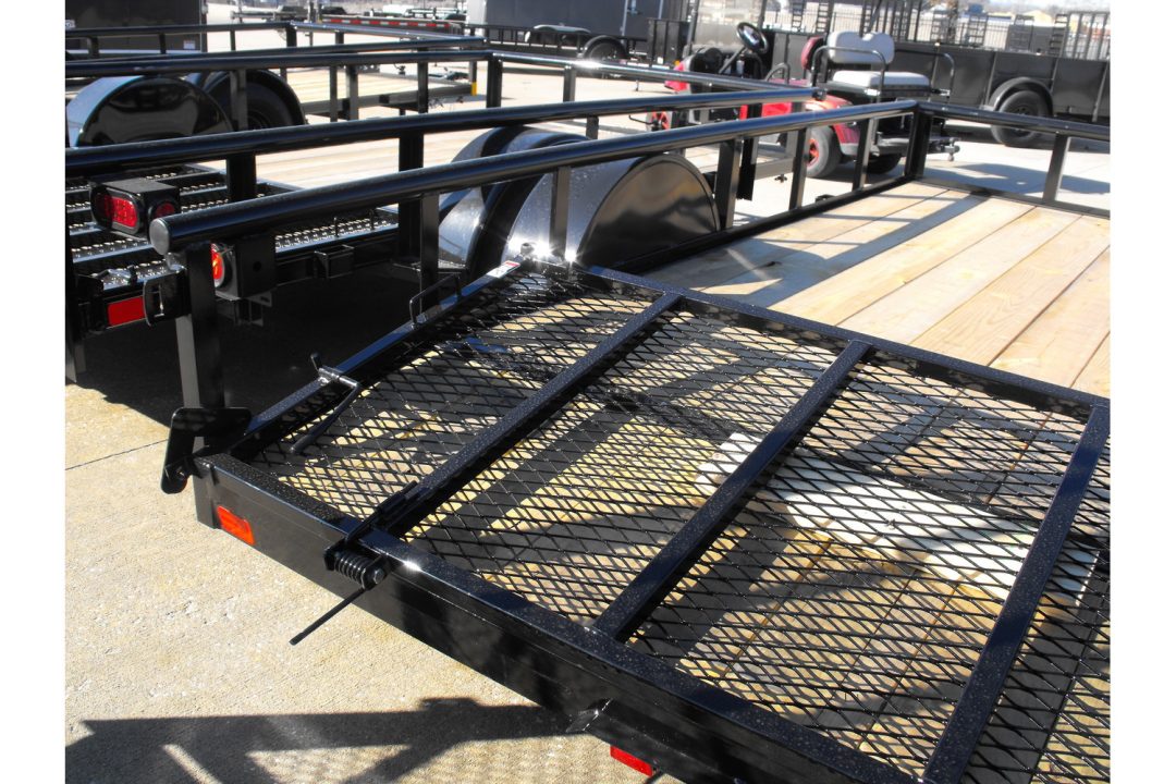 New Utility Trailer 83 X 12 2' Dove Tail Pipe Rail Top Rear Spring Assisted Gate