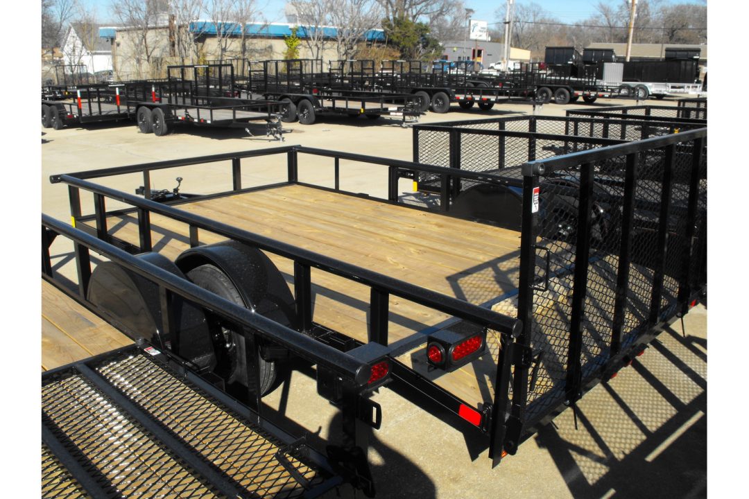 New Utility Trailer 83 X 12 2' Dove Tail Pipe Rail Top Rear Spring Assisted Gate