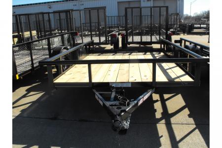 New Utility Trailer 83 X 12 2' Dove Tail Pipe Rail Top Rear Spring Assisted Gate