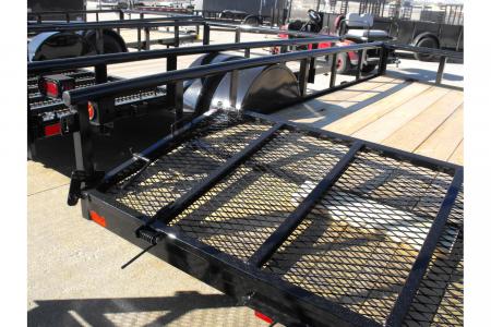New Utility Trailer 83 X 12 2' Dove Tail Pipe Rail Top Rear Spring Assisted Gate