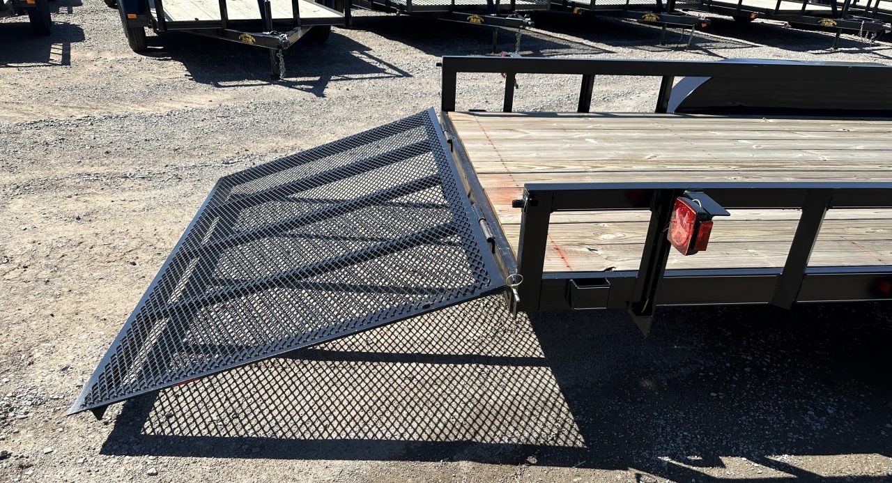 New 2025 Road Boss 83"x18' Bumper Pull w/4' Gate & 4" Frame Utility Trailer