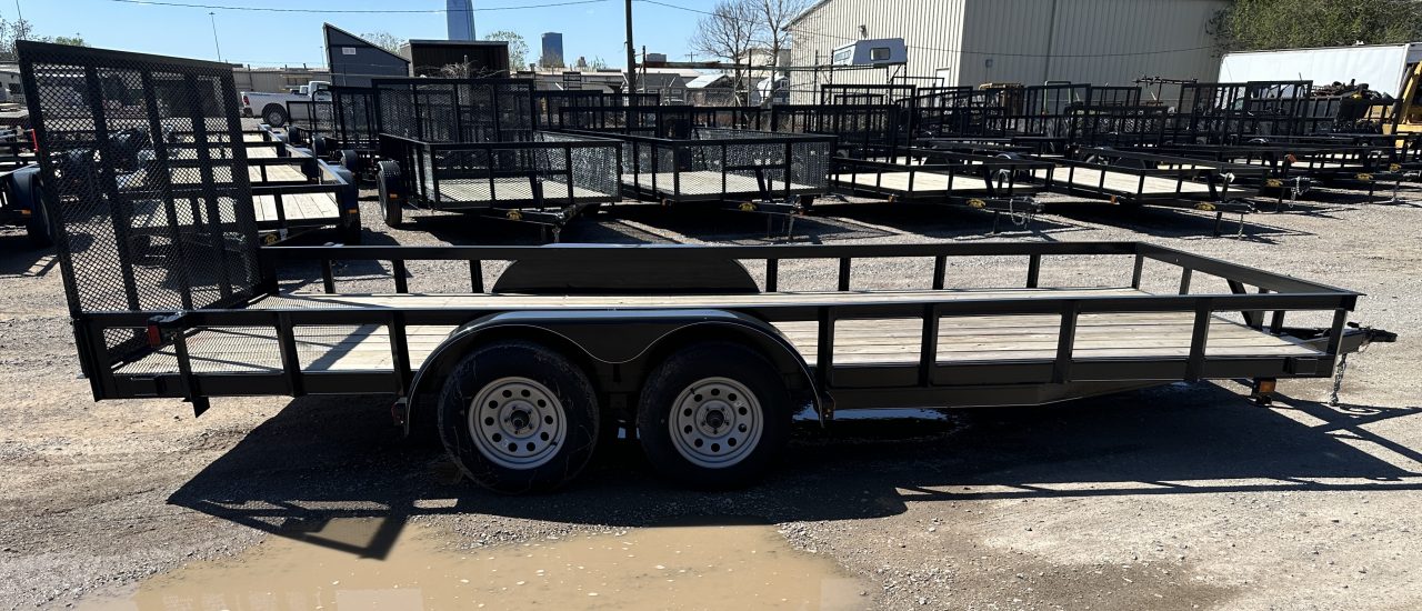 New 2025 Road Boss 83"x18' Bumper Pull w/4' Gate & 4" Frame Utility Trailer