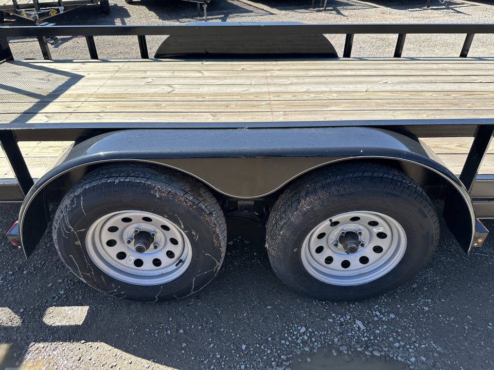 New 2025 Road Boss 83"x18' Bumper Pull w/4' Gate & 4" Frame Utility Trailer