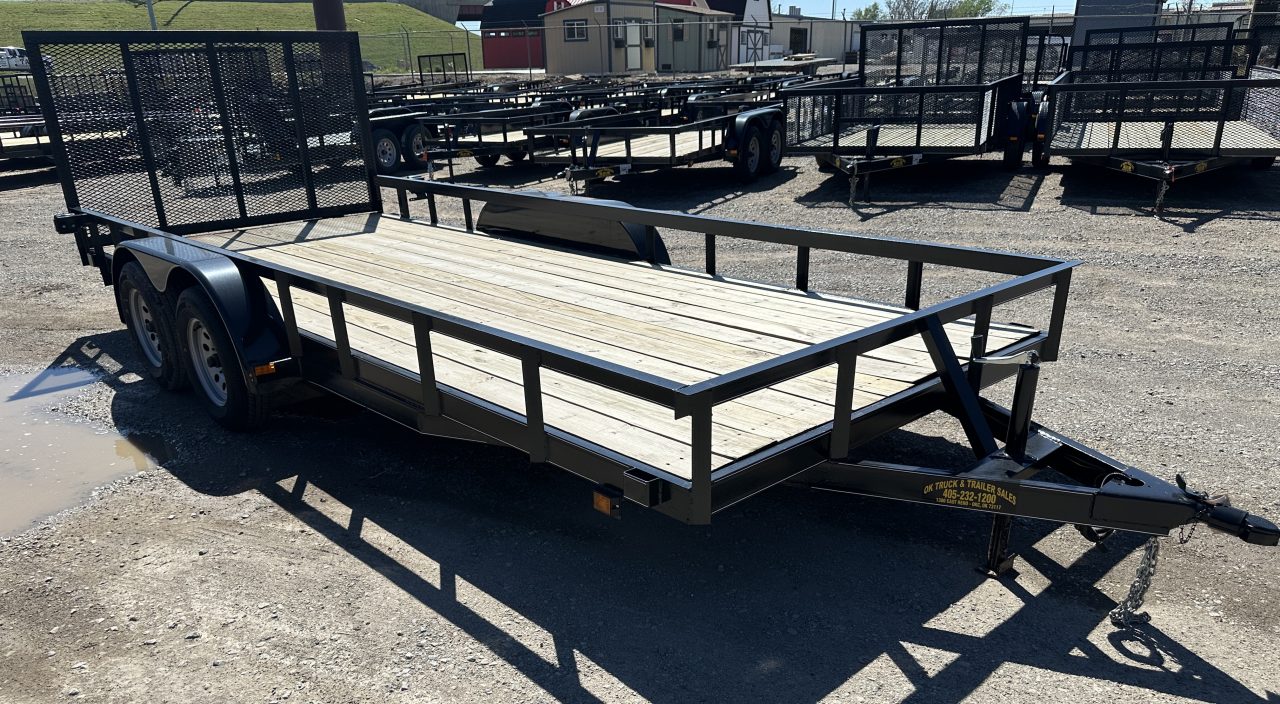 New 2025 Road Boss 83"x18' Bumper Pull w/4' Gate & 4" Frame Utility Trailer