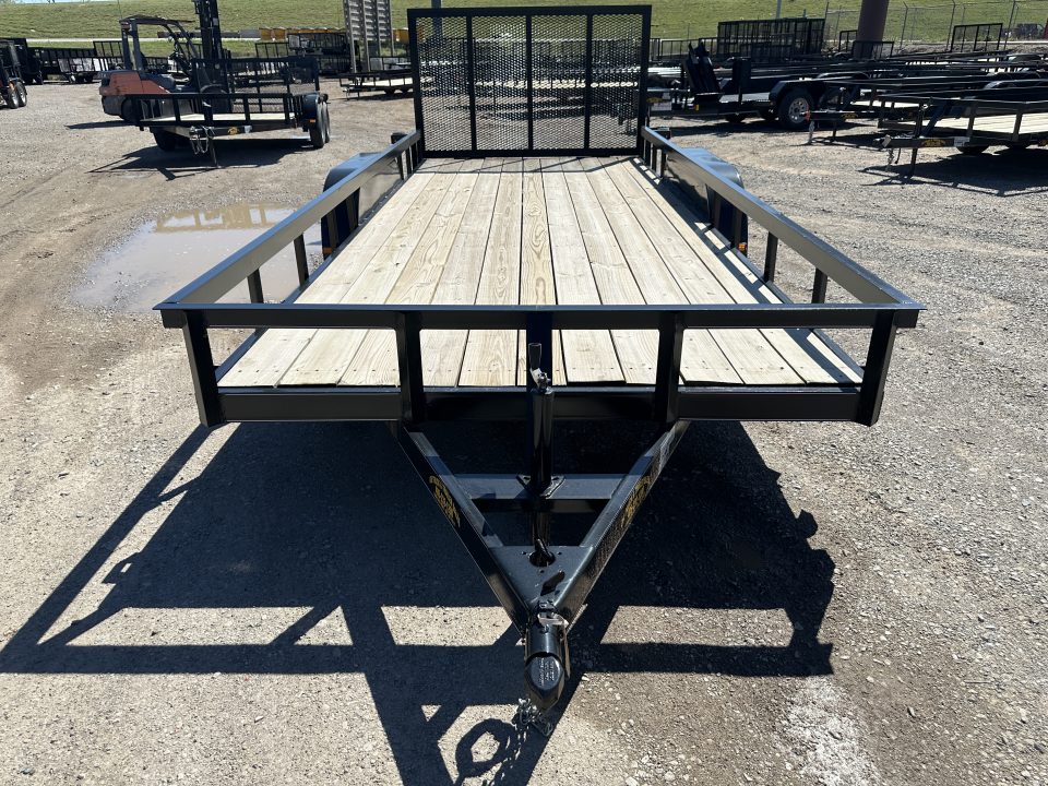 New 2025 Road Boss 83"x18' Bumper Pull w/4' Gate & 4" Frame Utility Trailer