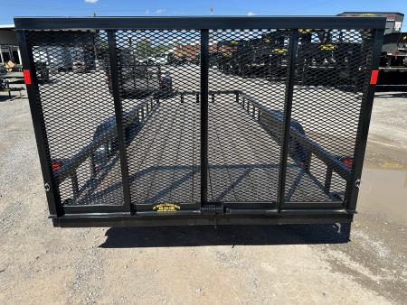 New 2025 Road Boss 83"x18' Bumper Pull w/4' Gate & 4" Frame Utility Trailer