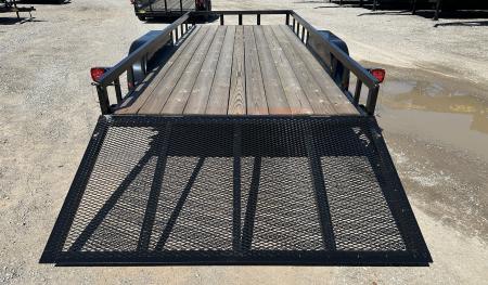 New 2025 Road Boss 83"x18' Bumper Pull w/4' Gate & 4" Frame Utility Trailer