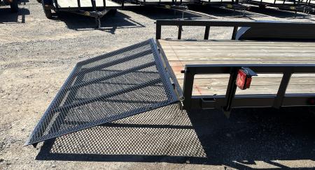 New 2025 Road Boss 83"x18' Bumper Pull w/4' Gate & 4" Frame Utility Trailer