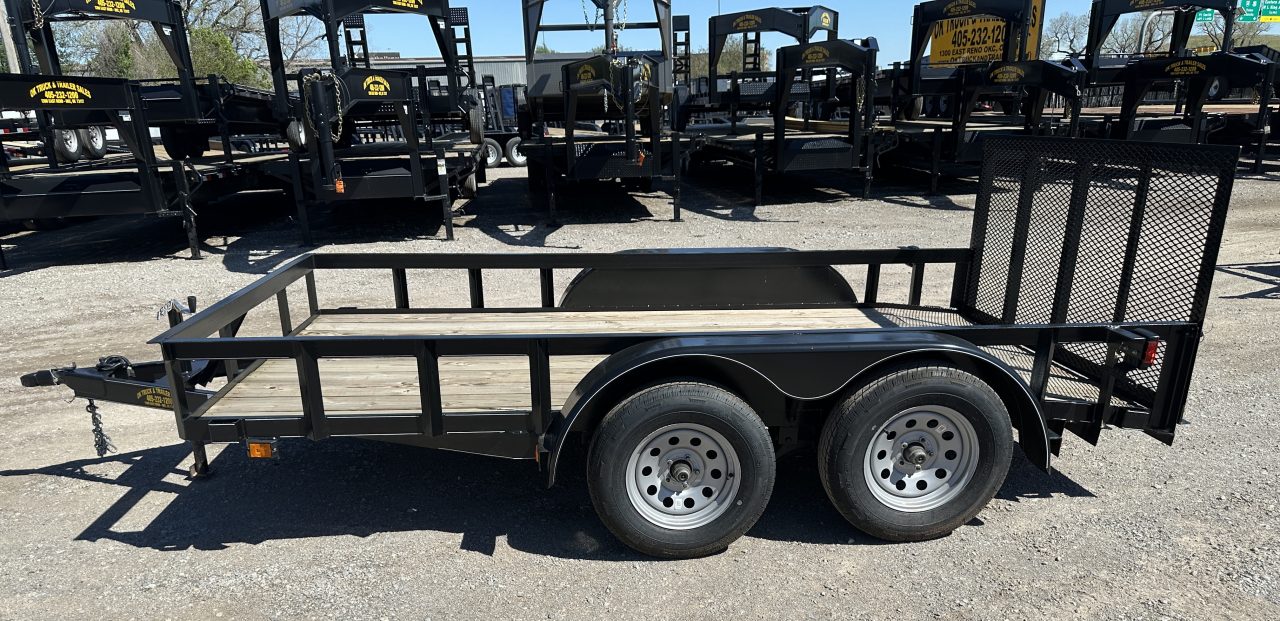 New 2025 Road Boss 77"x12' Bumper Pull w/3' Gate & Dove Tail Utility Trailer