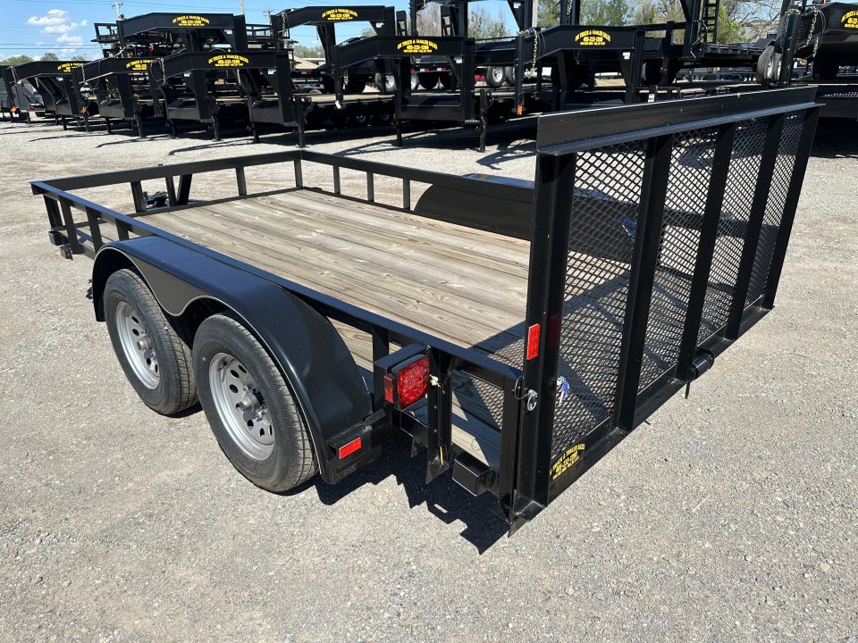 New 2025 Road Boss 77"x12' Bumper Pull w/3' Gate & Dove Tail Utility Trailer