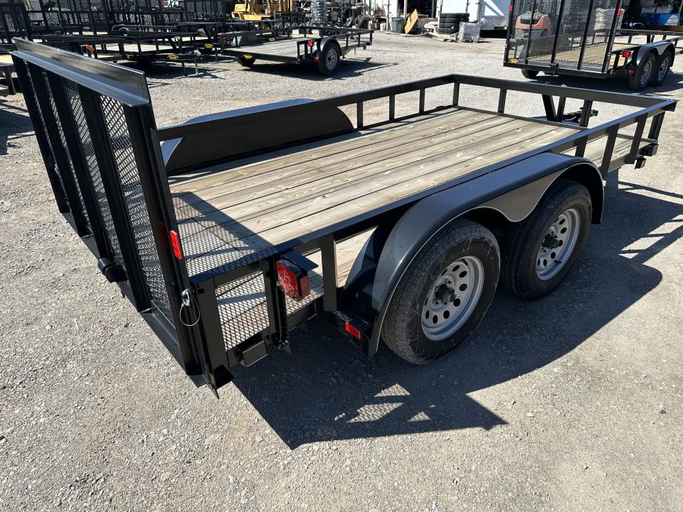 New 2025 Road Boss 77"x12' Bumper Pull w/3' Gate & Dove Tail Utility Trailer