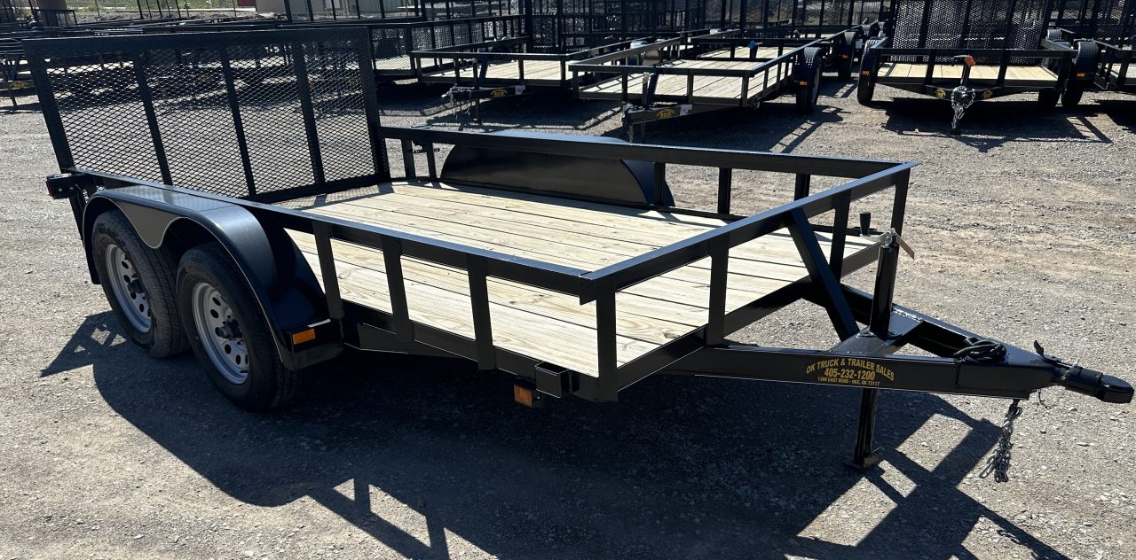 New 2025 Road Boss 77"x12' Bumper Pull w/3' Gate & Dove Tail Utility Trailer