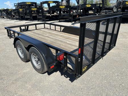 New 2025 Road Boss 77"x12' Bumper Pull w/3' Gate & Dove Tail Utility Trailer