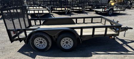 New 2025 Road Boss 77"x12' Bumper Pull w/3' Gate & Dove Tail Utility Trailer