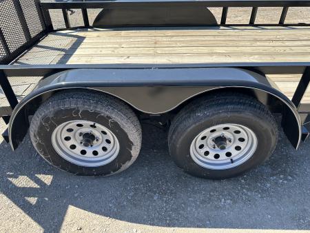 New 2025 Road Boss 77"x12' Bumper Pull w/3' Gate & Dove Tail Utility Trailer