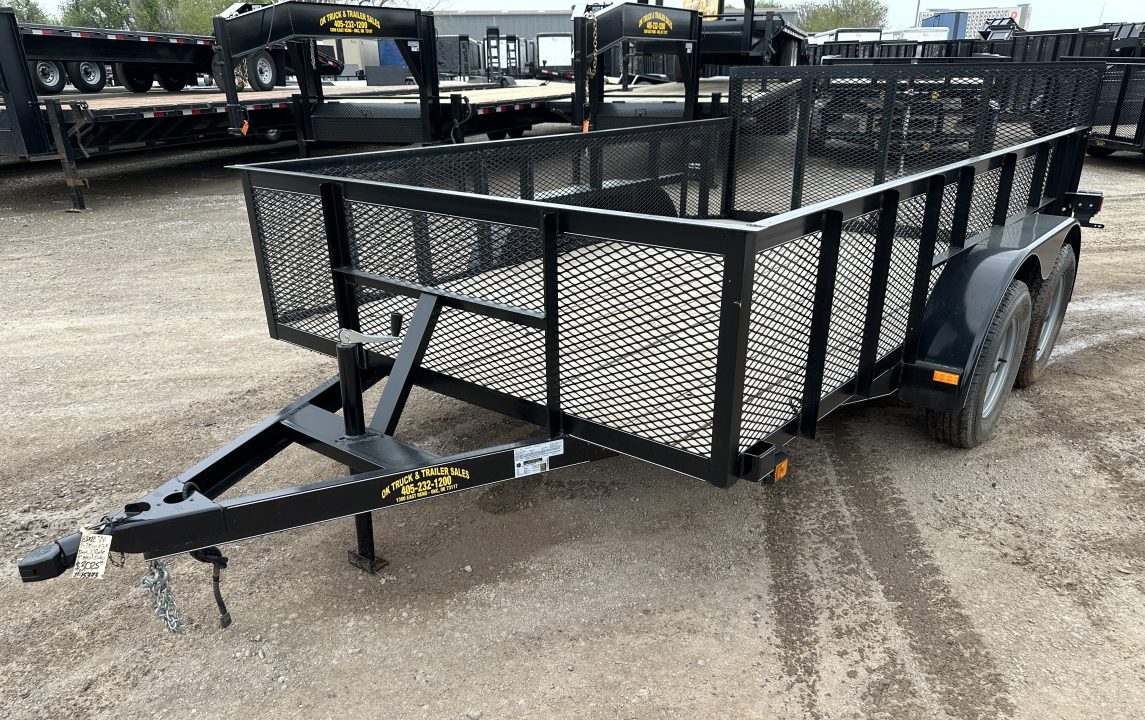 New 2025 Road Boss 83"x12' Bumper Pull w/3' Gate, Dove Tail & 2' Mesh Sides Utility Trailer