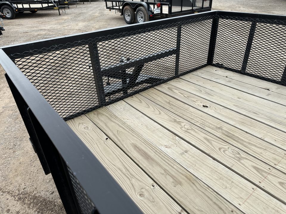 New 2025 Road Boss 83"x12' Bumper Pull w/3' Gate, Dove Tail & 2' Mesh Sides Utility Trailer