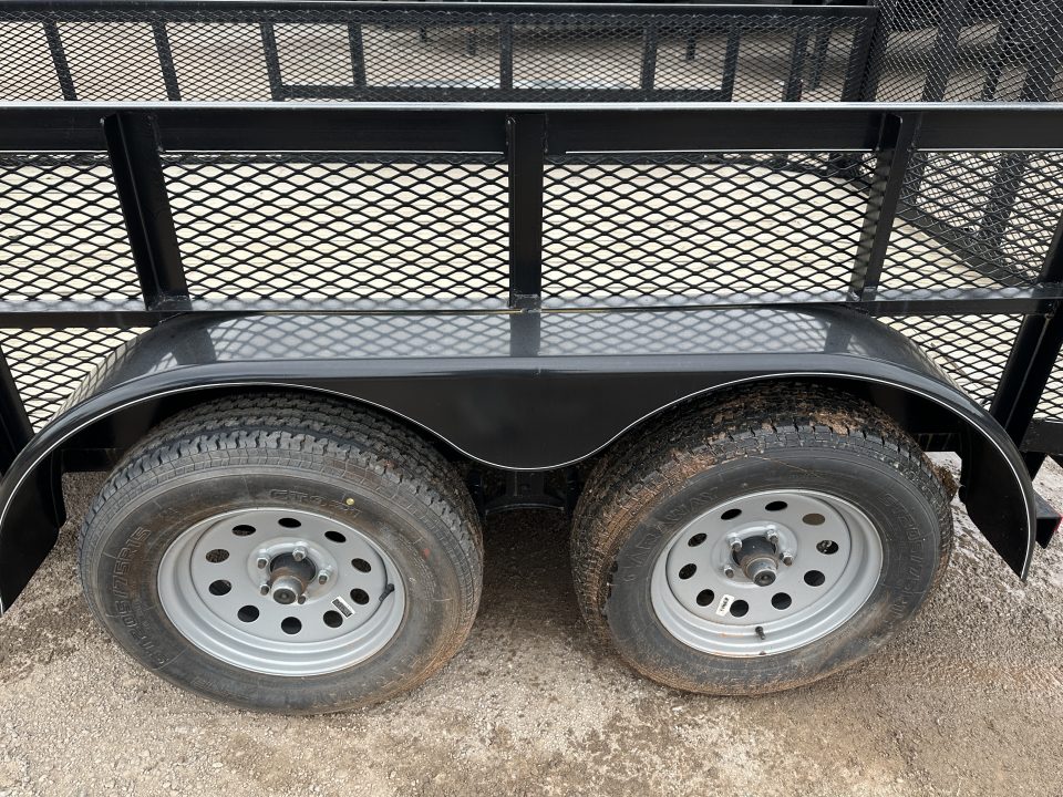 New 2025 Road Boss 83"x12' Bumper Pull w/3' Gate, Dove Tail & 2' Mesh Sides Utility Trailer