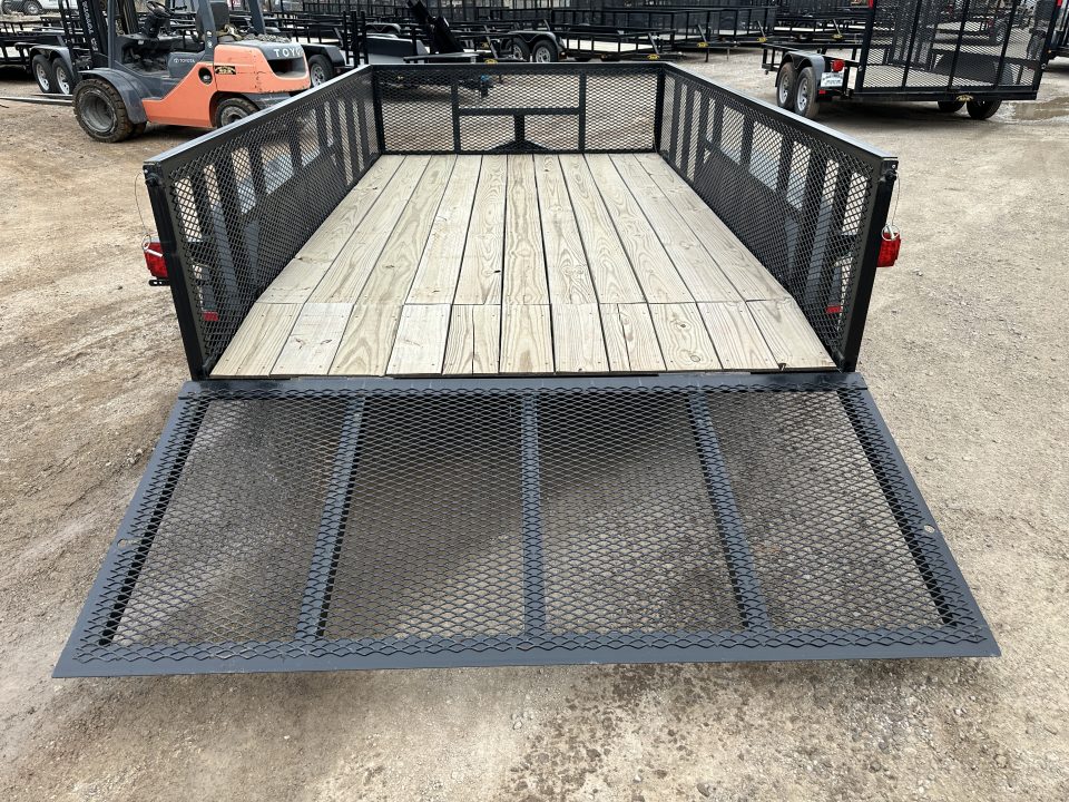 New 2025 Road Boss 83"x12' Bumper Pull w/3' Gate, Dove Tail & 2' Mesh Sides Utility Trailer