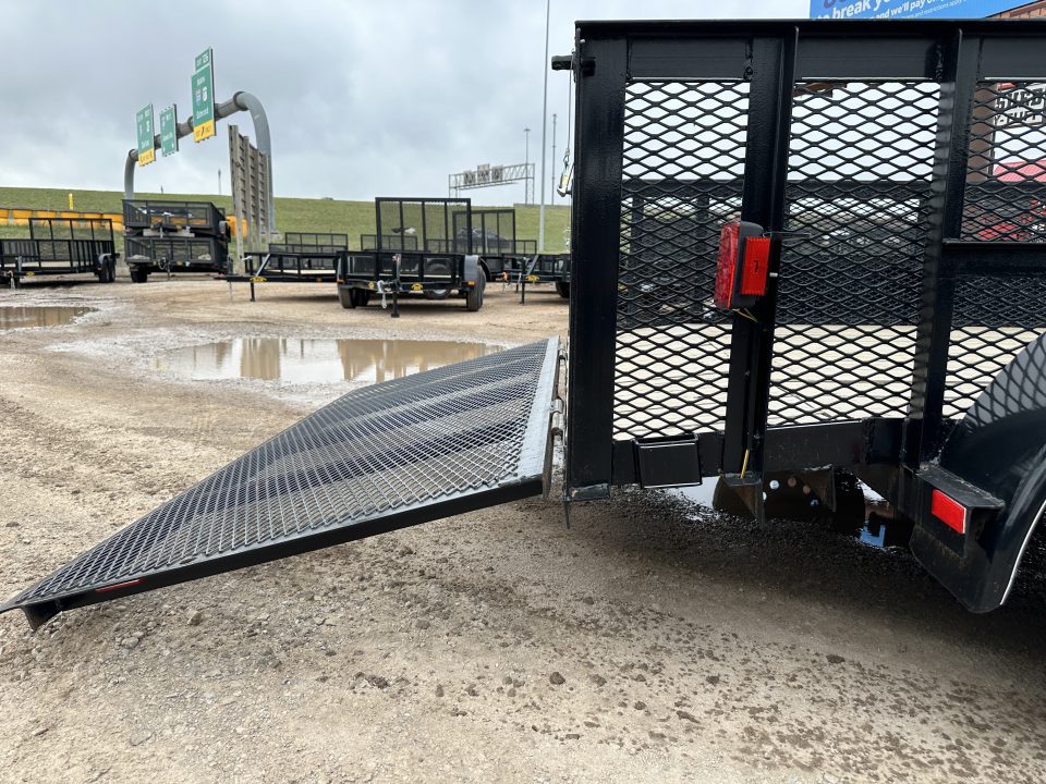 New 2025 Road Boss 83"x12' Bumper Pull w/3' Gate, Dove Tail & 2' Mesh Sides Utility Trailer