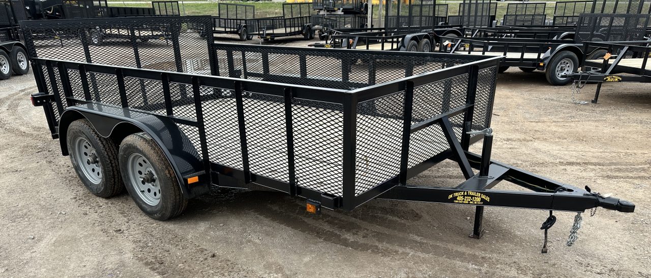 New 2025 Road Boss 83"x12' Bumper Pull w/3' Gate, Dove Tail & 2' Mesh Sides Utility Trailer