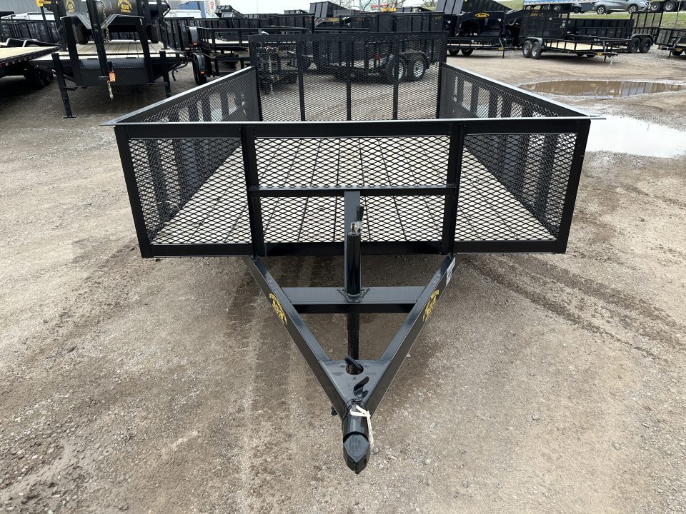 New 2025 Road Boss 83"x12' Bumper Pull w/3' Gate, Dove Tail & 2' Mesh Sides Utility Trailer