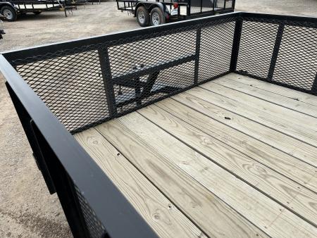 New 2025 Road Boss 83"x12' Bumper Pull w/3' Gate, Dove Tail & 2' Mesh Sides Utility Trailer