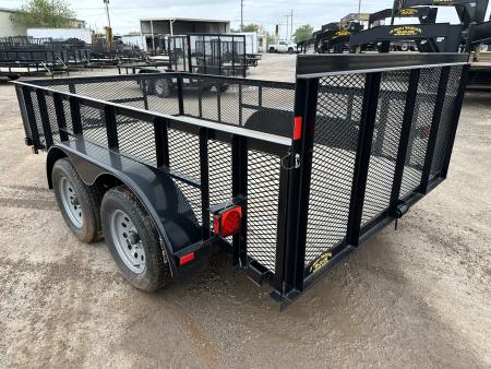 New 2025 Road Boss 83"x12' Bumper Pull w/3' Gate, Dove Tail & 2' Mesh Sides Utility Trailer