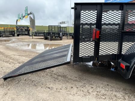 New 2025 Road Boss 83"x12' Bumper Pull w/3' Gate, Dove Tail & 2' Mesh Sides Utility Trailer