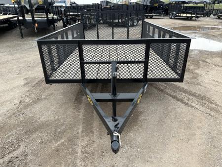 New 2025 Road Boss 83"x12' Bumper Pull w/3' Gate, Dove Tail & 2' Mesh Sides Utility Trailer