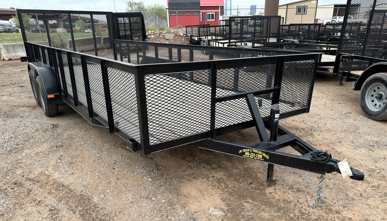 New 2025 Road Boss 83"x20' Bumper Pull w/4' Gate & 2' Mesh Sides Utility Trailer