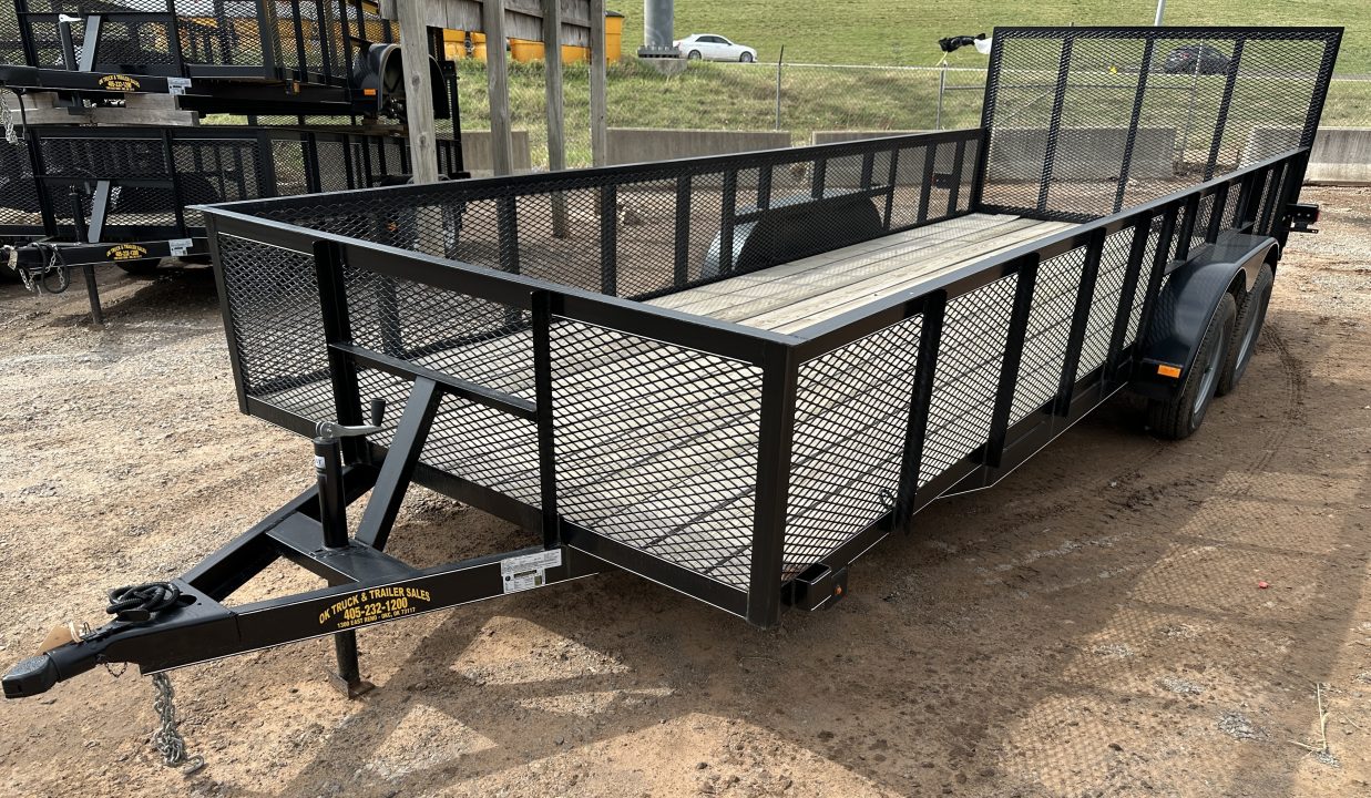 New 2025 Road Boss 83"x20' Bumper Pull w/4' Gate & 2' Mesh Sides Utility Trailer