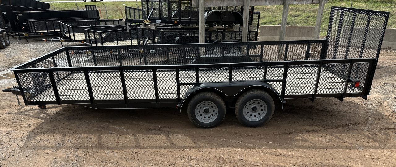 New 2025 Road Boss 83"x20' Bumper Pull w/4' Gate & 2' Mesh Sides Utility Trailer