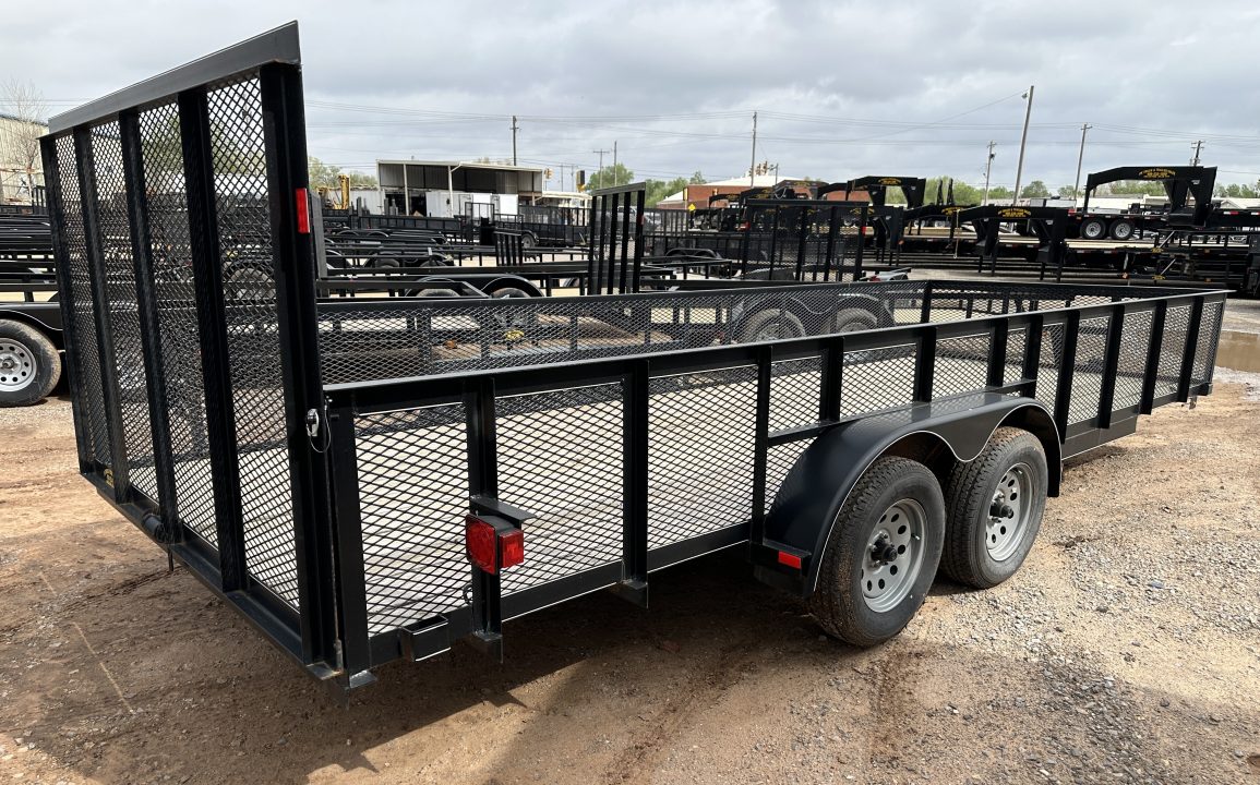 New 2025 Road Boss 83"x20' Bumper Pull w/4' Gate & 2' Mesh Sides Utility Trailer