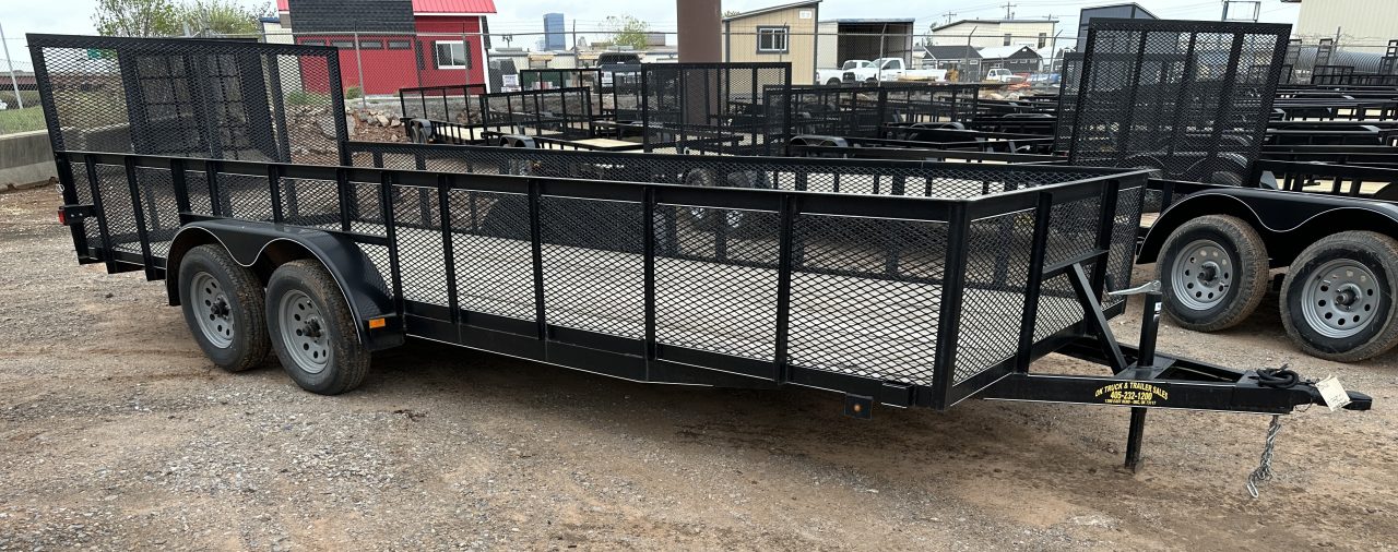 New 2025 Road Boss 83"x20' Bumper Pull w/4' Gate & 2' Mesh Sides Utility Trailer