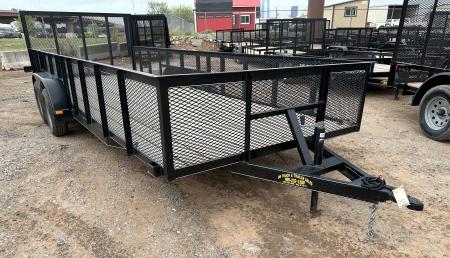 New 2025 Road Boss 83 x20' Bumper Pull w/4' Gate & 2' Mesh Sides Utility Trailer