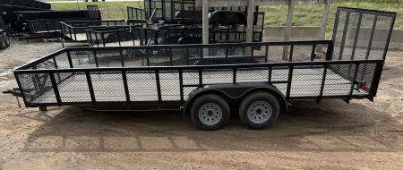 New 2025 Road Boss 83"x20' Bumper Pull w/4' Gate & 2' Mesh Sides Utility Trailer