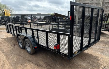 New 2025 Road Boss 83"x20' Bumper Pull w/4' Gate & 2' Mesh Sides Utility Trailer