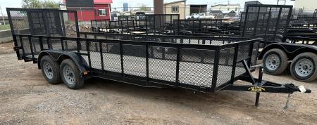 New 2025 Road Boss 83"x20' Bumper Pull w/4' Gate & 2' Mesh Sides Utility Trailer
