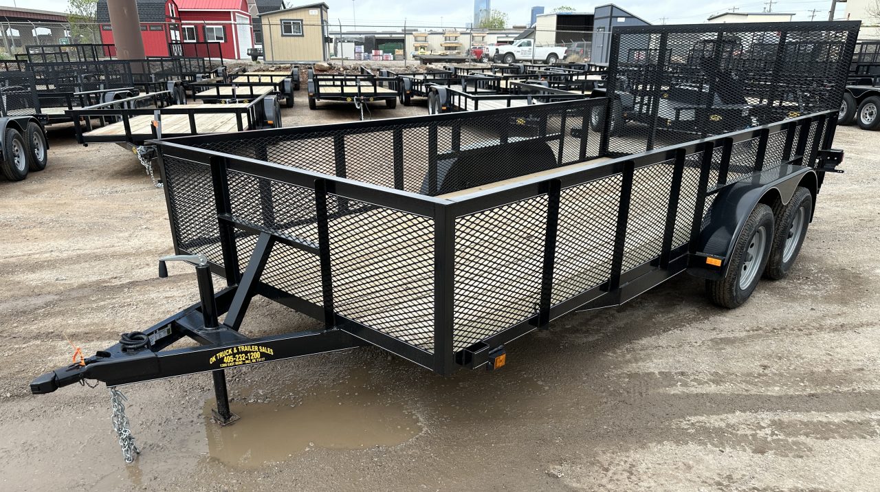 New 2026 Road Boss 83"x16' Bumper Pull w/4' Gate & 2' Mesh Sides Utility Trailer