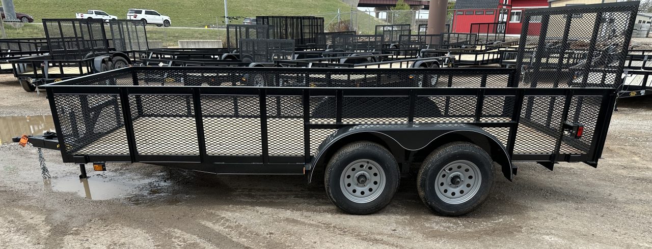 New 2026 Road Boss 83"x16' Bumper Pull w/4' Gate & 2' Mesh Sides Utility Trailer